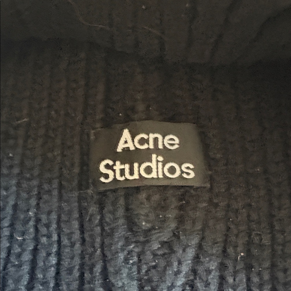 ACNE studios Black Ribbed Knit Beanie - Picture 4 of 5